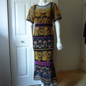 jacquin embroidered midi dress